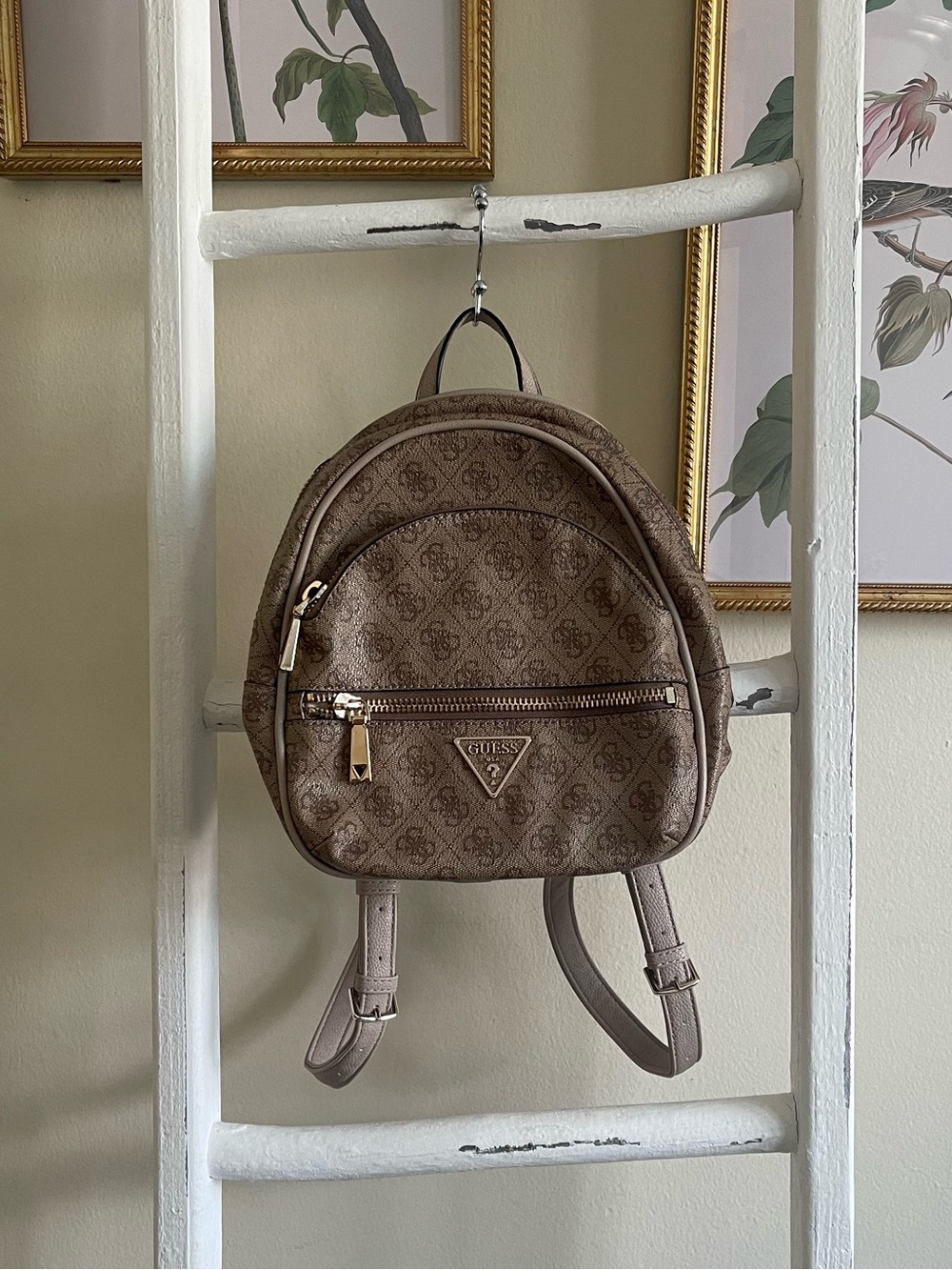 Guess Small Logo Backpack in Taupe